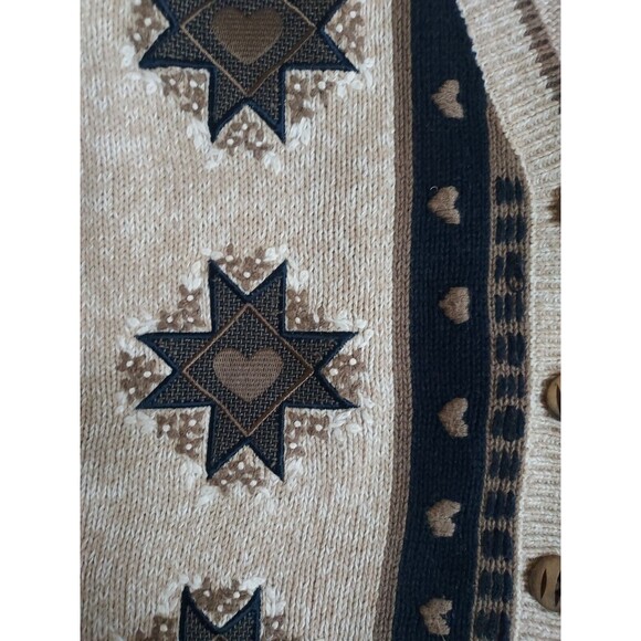 Vintage Christopher & Banks Hand Embroidered Fraktur Hex Sweater Vest Size XL - Picture 3 of 8